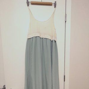 White and blue Aritzia Wilfred Satin dress